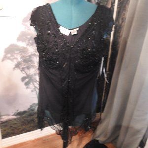 Beaded Scala formal blouse INdian flair asymmetric